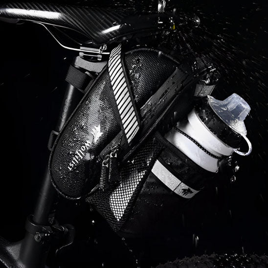 Sacoche selle velo bande reflechissante