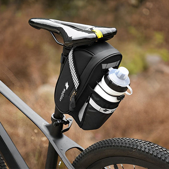 Sacoche selle velo vue cote avec foret
