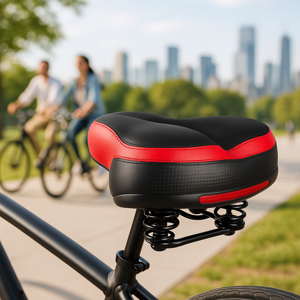 Selle velo gel noir et rouge