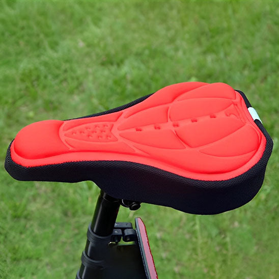 housse selle velo de couleur rouge