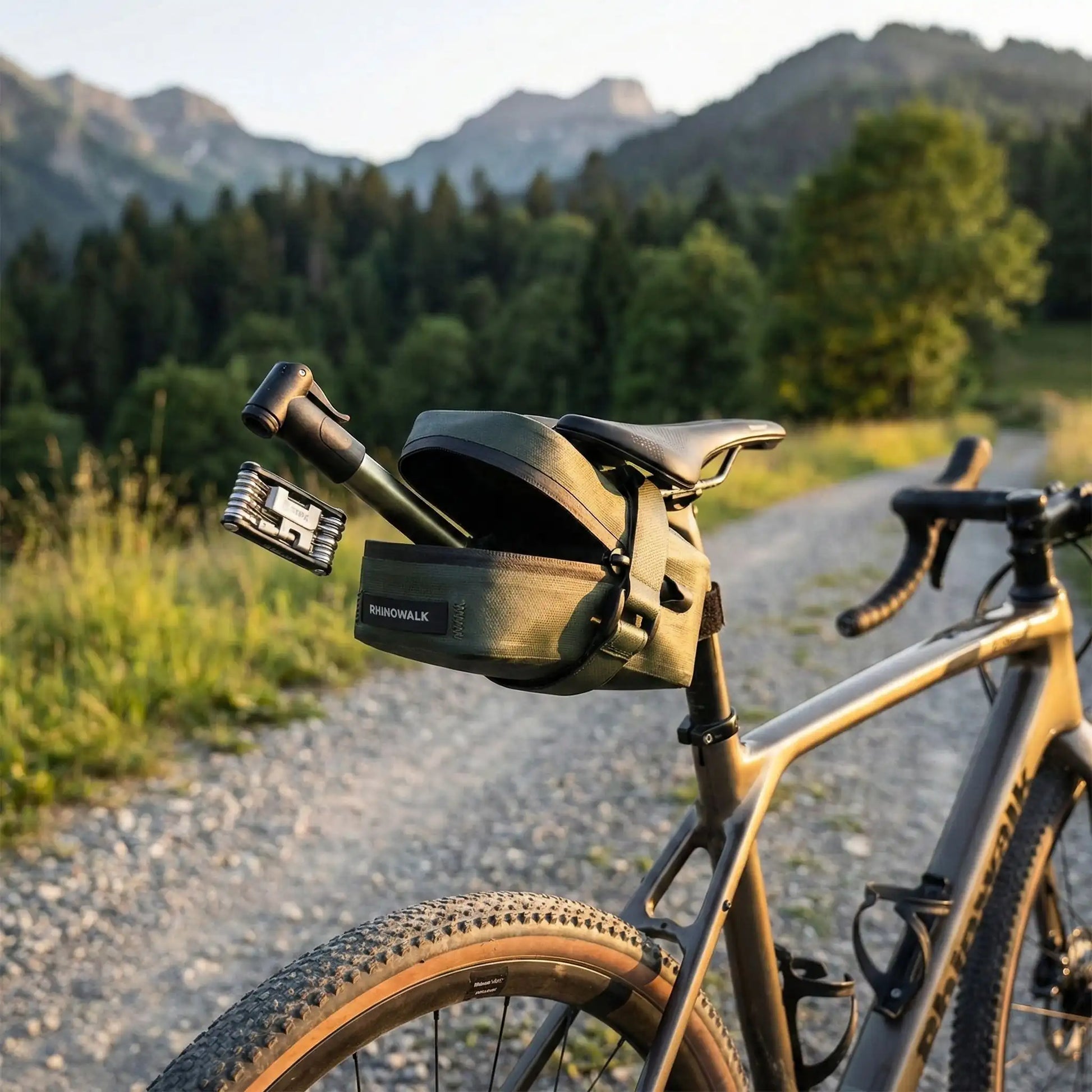 Sacoche de selle simple vue exploser olive