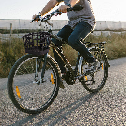 Velo panier noir en plastique avant