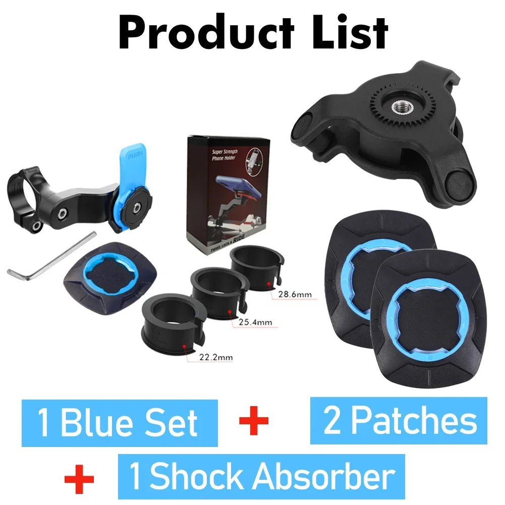 Support-de-Téléphone-Portable-pour-Vélo-produit-inclus-bleu-avec-shock-absorber