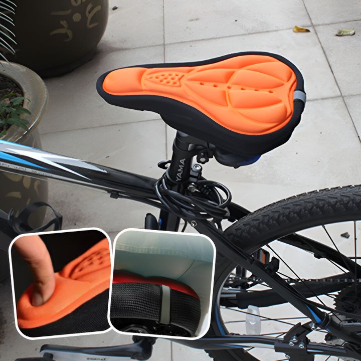 Couvre Selle Vélo Rembourré de couleur orange