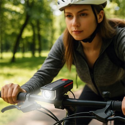 Eclairage velo avec panneau solaire 